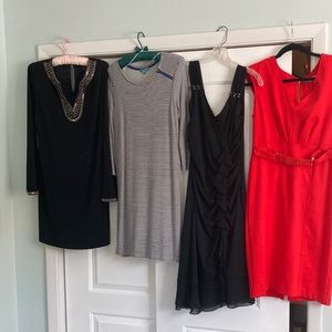 Bundle of four size 8 dresses.